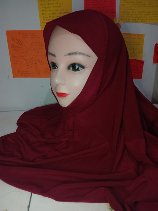 Shoulder length burka red